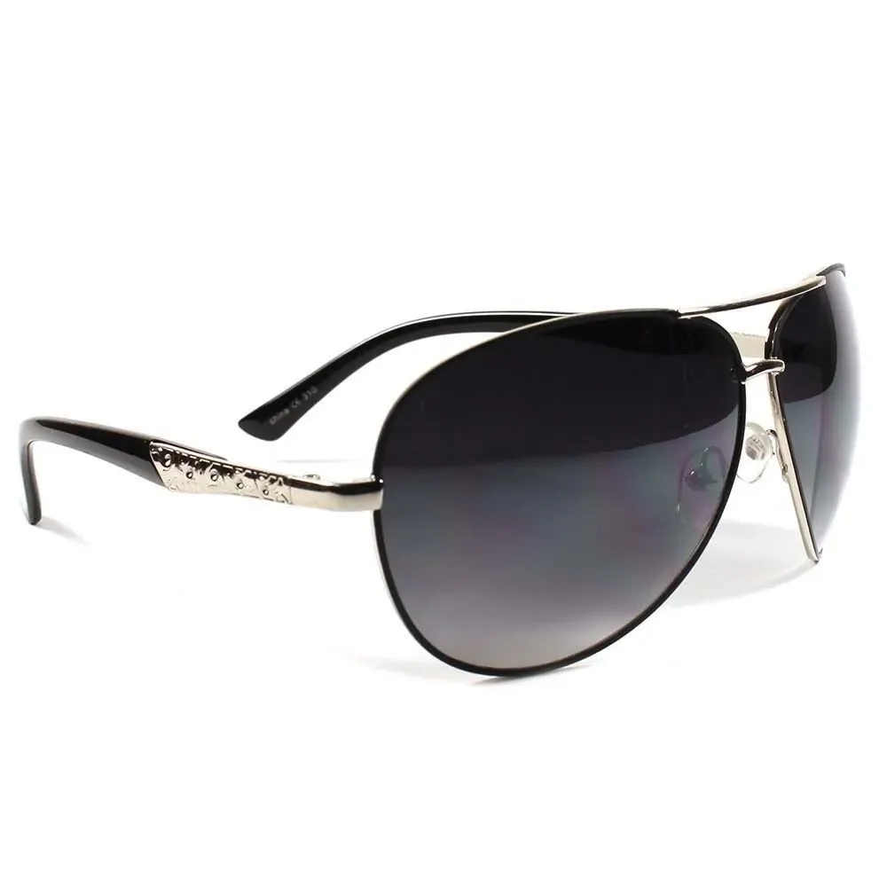 Classic Retro Vintage 80s Old Fashion Hot Mens Womens Aviation Silver Sunglasses